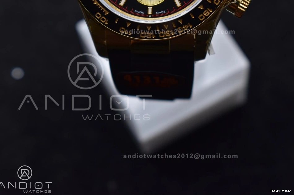 807 Oysterflex SH4131 Daytona 1:1 YG (Weighted) V6 QF on 126518 Black Best Edition Strap Sophisticated Dial 1223